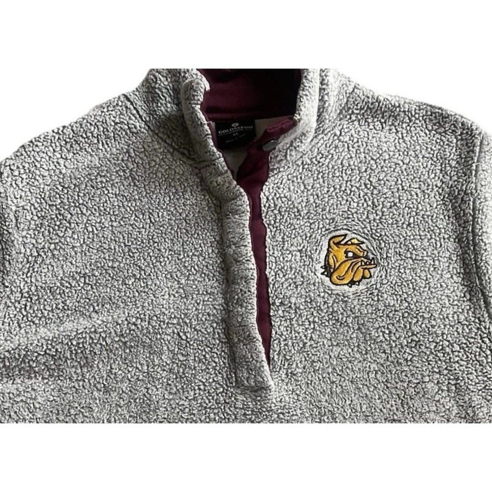 Minnesota Duluth Bulldogs Women's Sherpa Fleece 1/4 Snap Pullover XL Embroidered